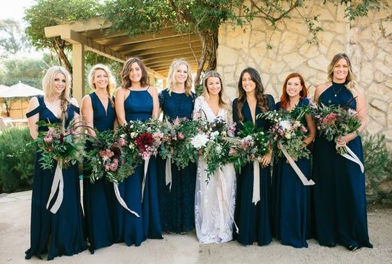 deep gem-tone palette and wildflowers and macrame wedding